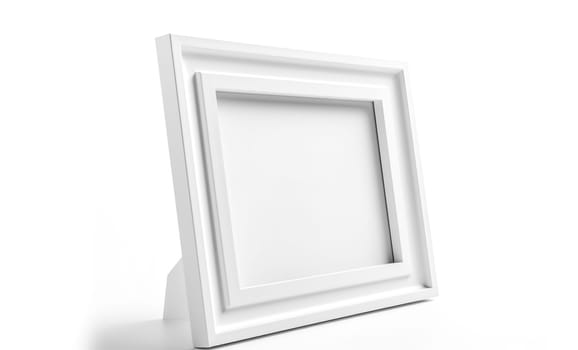 White modern photo frame on a white background, template for your design or picture , generative AI