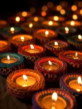 Divali Candles Lightening Up The Colourful Oriental Holiday Create An Enchanting Atmosphere
