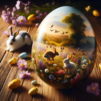 Happy Easter eggs Happy Easter images Happy Easter ai generated image Happy Easter bunney Happy Easter celebration. High quality photo