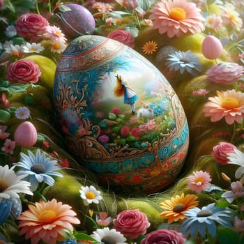 Happy Easter eggs Happy Easter images Happy Easter ai generated image Happy Easter bunney Happy Easter celebration. High quality photo