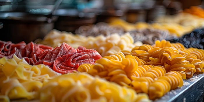 Classic Pasta on kitchen background. Diet and food concept