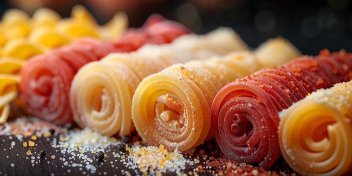 Classic Pasta on kitchen background. Diet and food concept