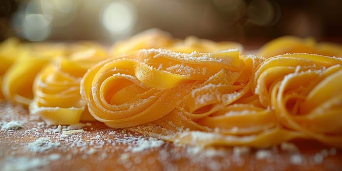 Classic Pasta on kitchen background. Diet and food concept