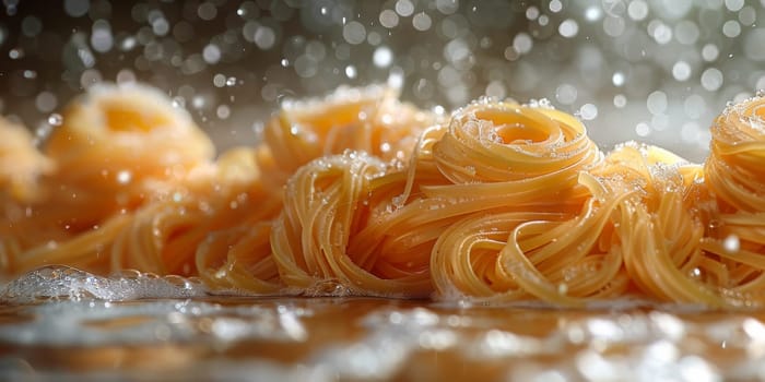 Classic Pasta on kitchen background. Diet and food concept