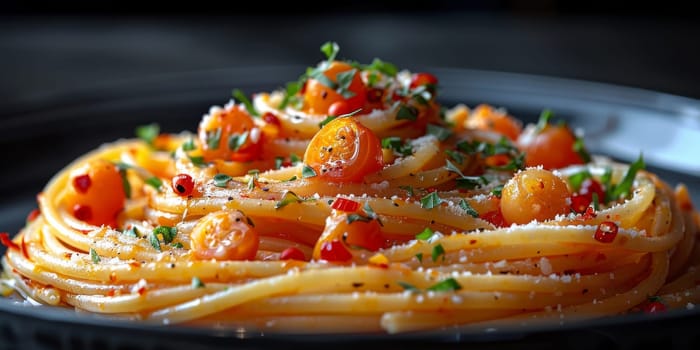 Classic Pasta on kitchen background. Diet and food concept