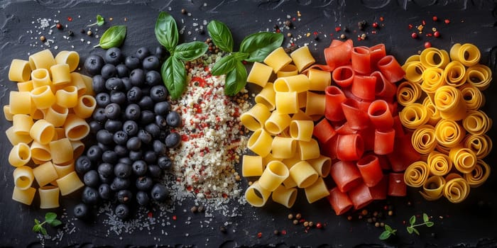 Classic Pasta on kitchen background. Diet and food concept