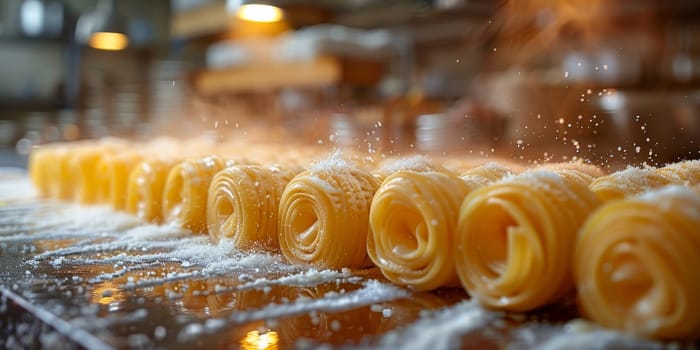 Classic Pasta on kitchen background. Diet and food concept