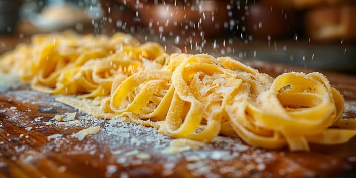 Classic Pasta on kitchen background. Diet and food concept