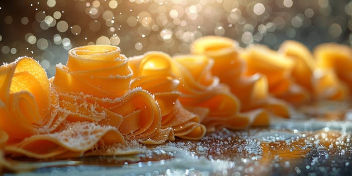 Classic Pasta on kitchen background. Diet and food concept