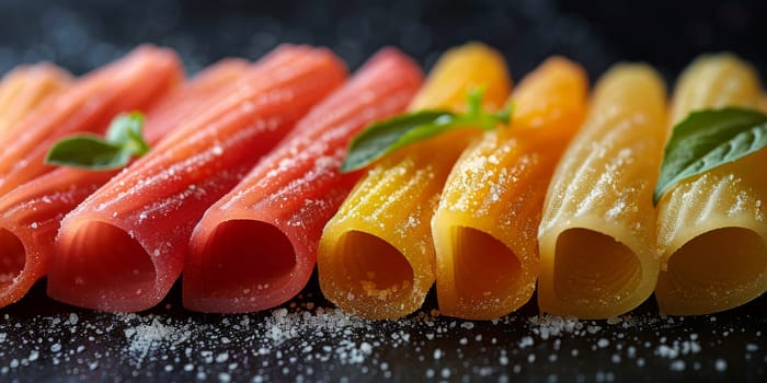 Classic Pasta on kitchen background. Diet and food concept