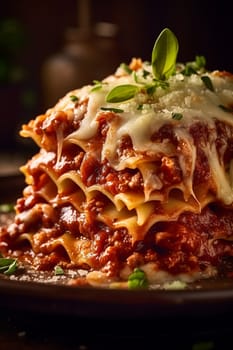 Layers of pasta, meat sauce, and cheese baked to perfection.