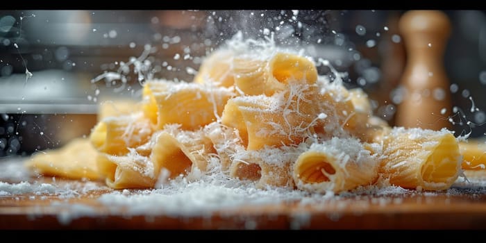 Classic Pasta on kitchen background. Diet and food concept