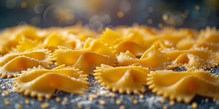 Classic Pasta on kitchen background. Diet and food concept