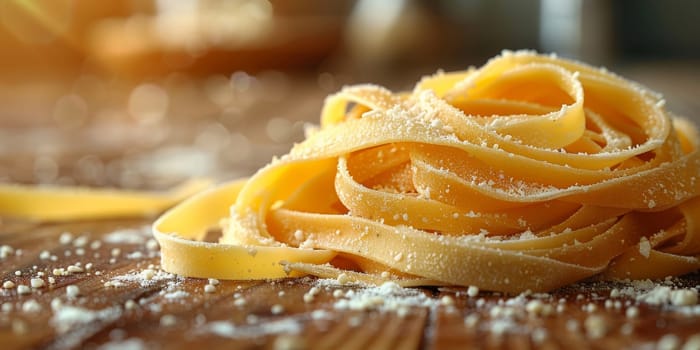 Classic Pasta on kitchen background. Diet and food concept