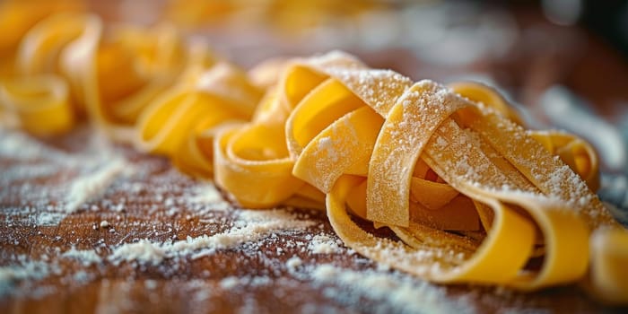 Classic Pasta on kitchen background. Diet and food concept