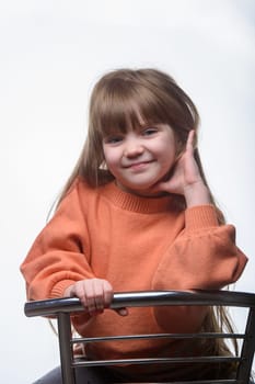 studio portrait of a charming little girl on a white background 2