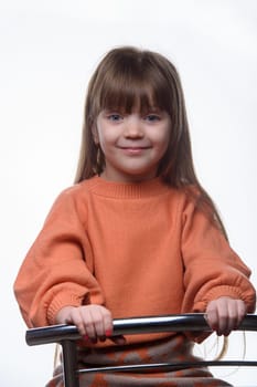 studio portrait of a charming little girl on a white background 4