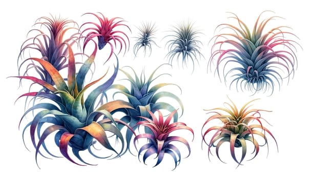 Isolated illustrations of Air Plants against White Background. High quality illustration