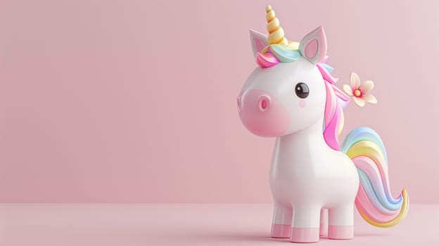 colorful unicorn. selective focus. animals Generative AI,