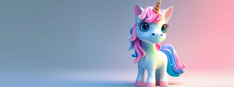 colorful unicorn. selective focus. animals Generative AI,