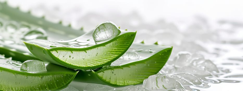 Aloe vera gel on a white background. selective focus. Nature Generative AI,