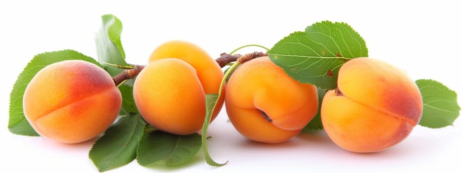 apricot on white background. selective focus. food Generative AI,