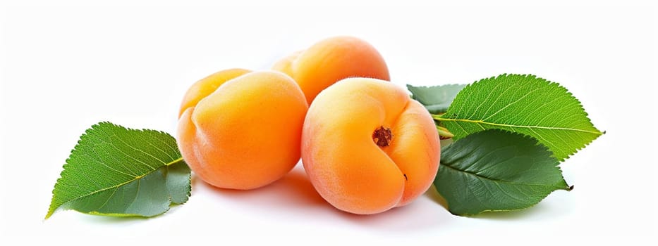 apricot on white background. selective focus. food Generative AI,