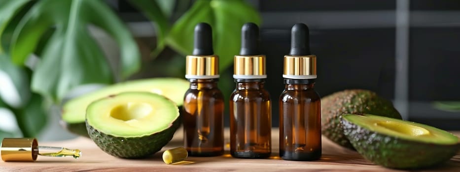 avocado oil extract, selective focus, food Generative AI,