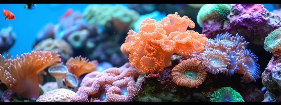 Coral reefs. selective focus, Generative AI,