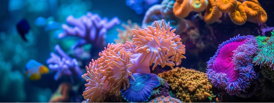 Coral reefs. selective focus, Generative AI,