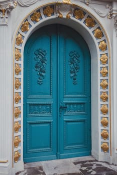 old carved wooden door, Poland