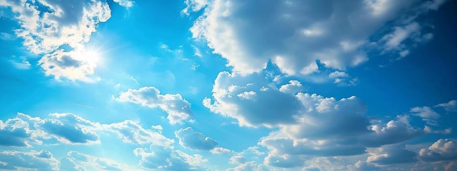 blue sky with clouds, selective focus nature Generative AI,