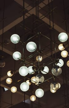 vintage lamps, bulbs decorative in restaurant