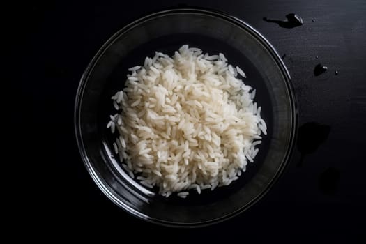 Rice soaked water bowl. Milk care liquid. Generate AI