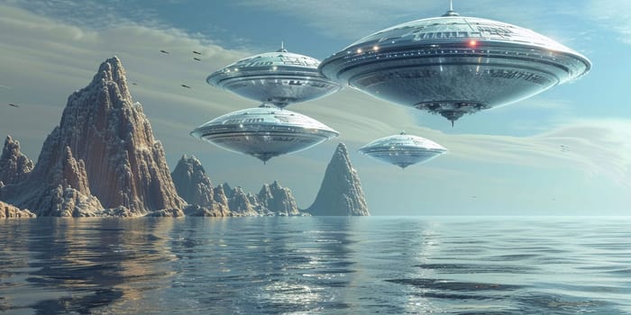 3D Rendered Fantasy Alien Landscape - 3D Illustration. High quality photo