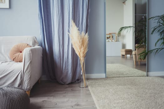 cozy minimalistic interior of the living room