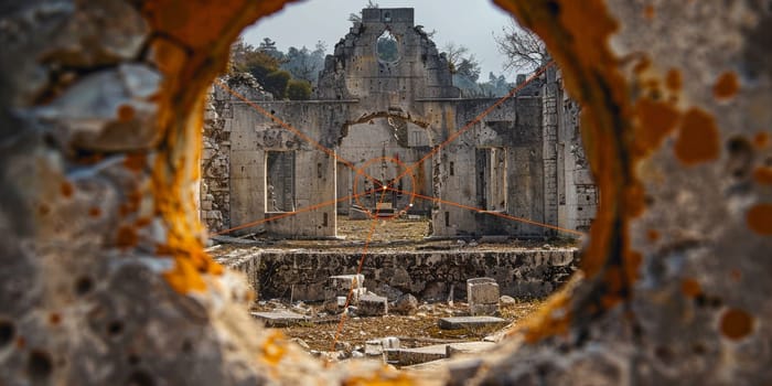 ruins of a city . 3d illustration concept.