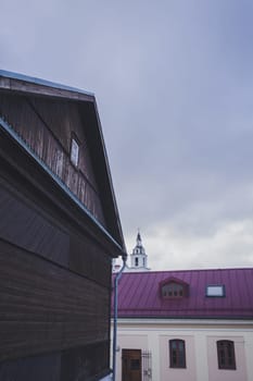roofs of the old European city overlooking the Church