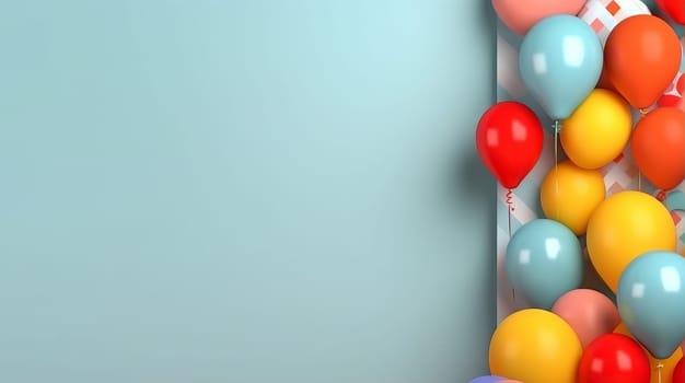 April fool day balloons banner. Decor humor. Generate Ai