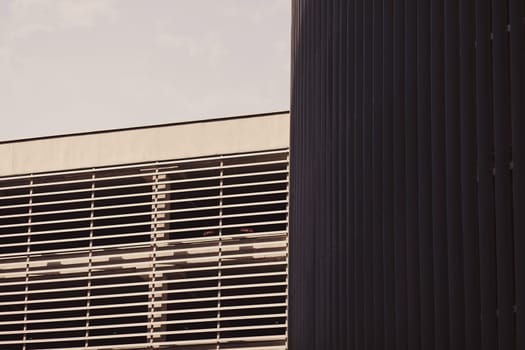 aluminum facade and aluminum panels on industrial building