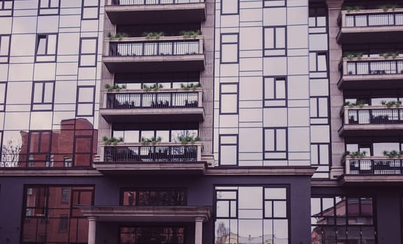 Modern building. Modern hotel building with balconies