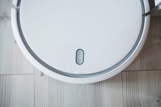 white robot vacuum cleaner floor cleaning machine