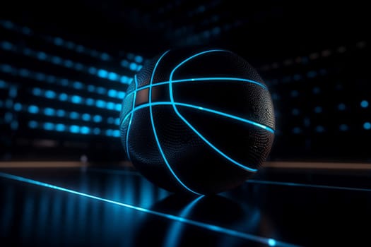 Black basketball ball. Team night college. Generate Ai