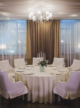 classical interior of european restaurant