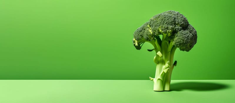 Broccoli green banner. Modern food broc. Generate Ai