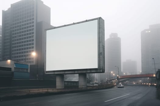 Modern city building billboard. Urban banner. Generate Ai