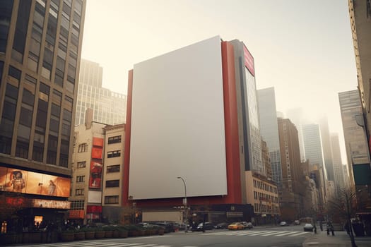 Modern city building billboard wall. Empty screen. Generate Ai