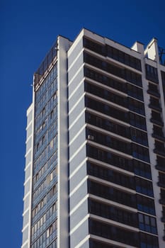 New modern architectural building house over sky