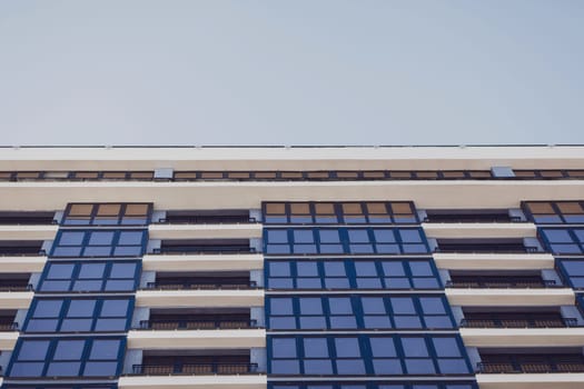 new residential apartments against the blue sky. rental housing