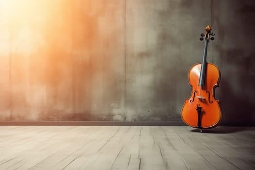Cello background instrument. Art viola classic. Generate Ai